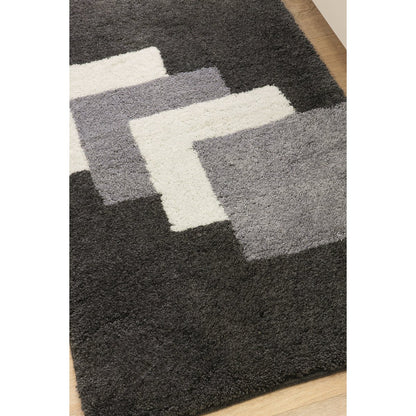 Bidetmat 60x60 cm grijs hoogpolig antislip