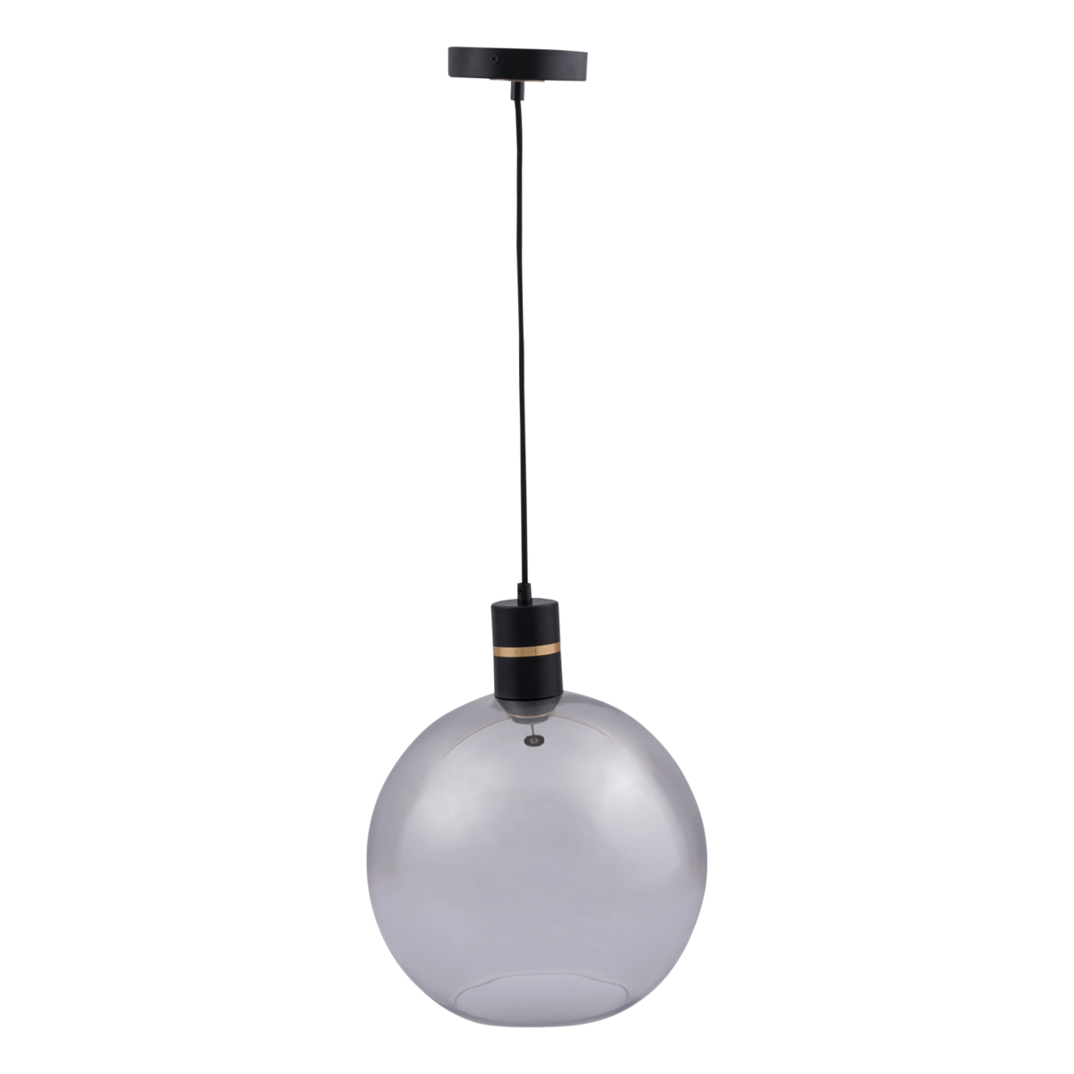 Hanglamp Kristyn smoke glas Ø30 cm E27 zwart goud
