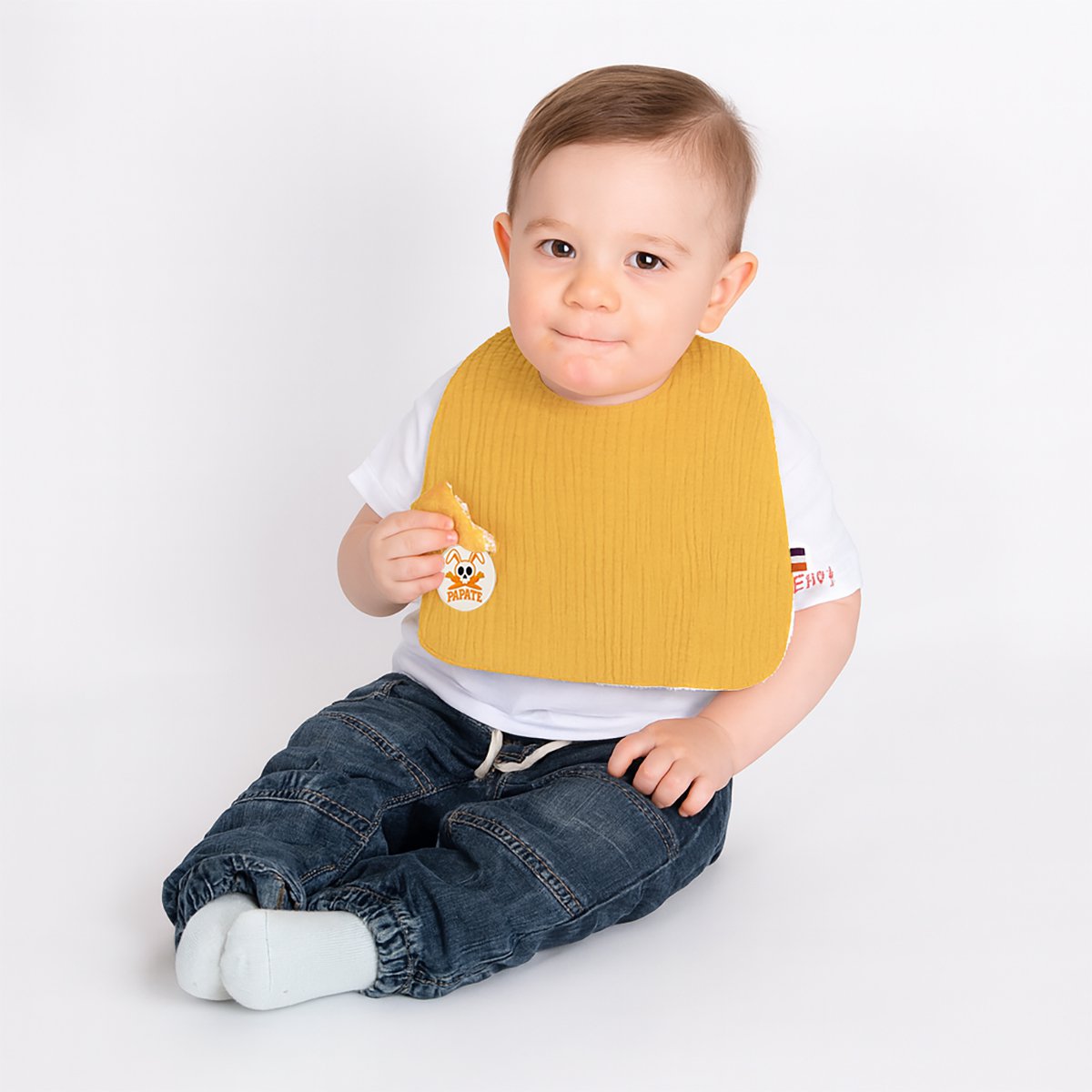 Organic cotton bib honey