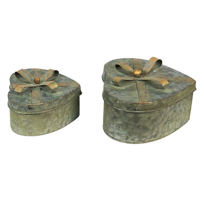 Storage box set of 2 Grey Metal