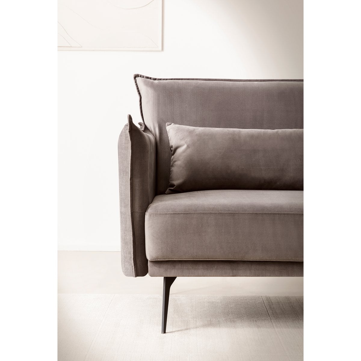 3-zits bank fluweel grijs 207x86x88 cm
