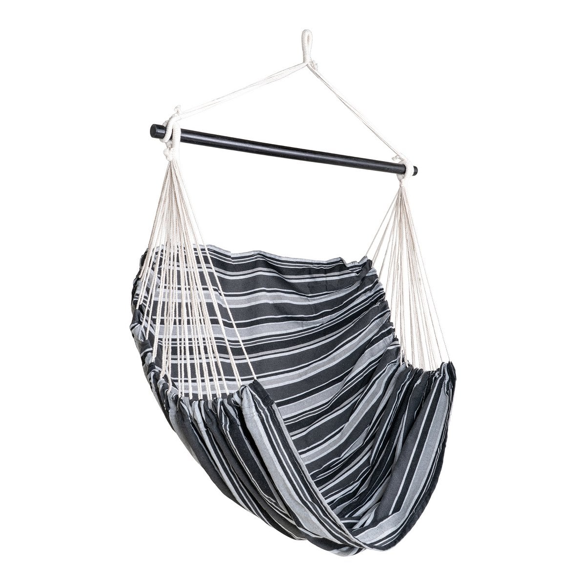 Lamia hangstoel - grijs/zwart, 85% katoen 15% polyester, lariks