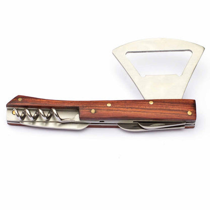 Multitool bijl kurkentrekker 5-in-1 metaal hout