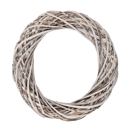 Krans Ø 30x6 cm Wit Rotan