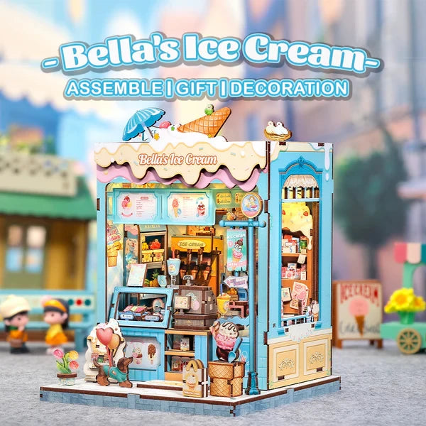 3D DIY huisje Bella's Ice Cream 16x16x21 cm