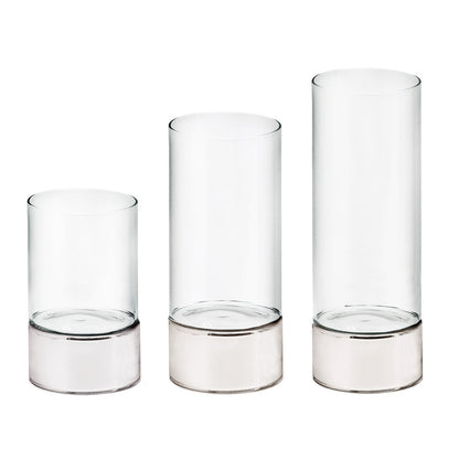 Lantaarn set 3 stuks 15/20/25 cm zilver