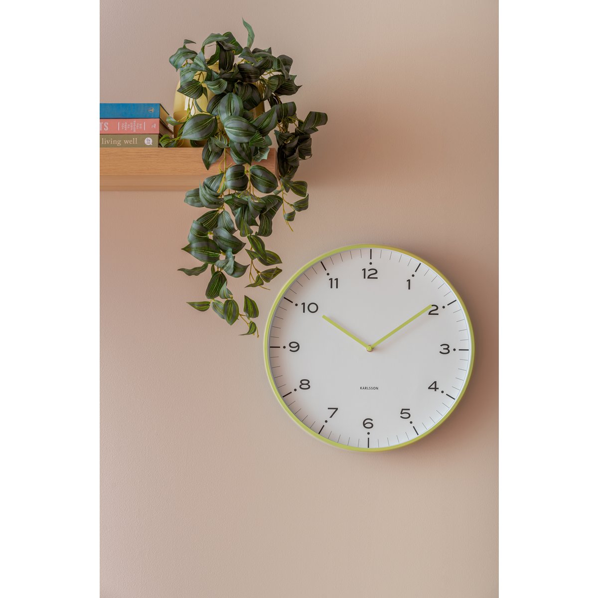 Wandklok 40 cm ijzer groen