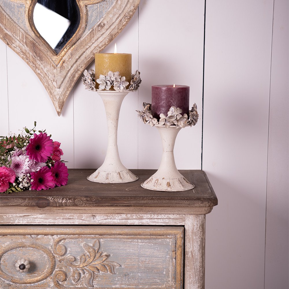 Kandelaar 43 cm beige metaal