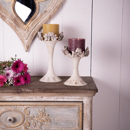 Kandelaar 43 cm beige metaal