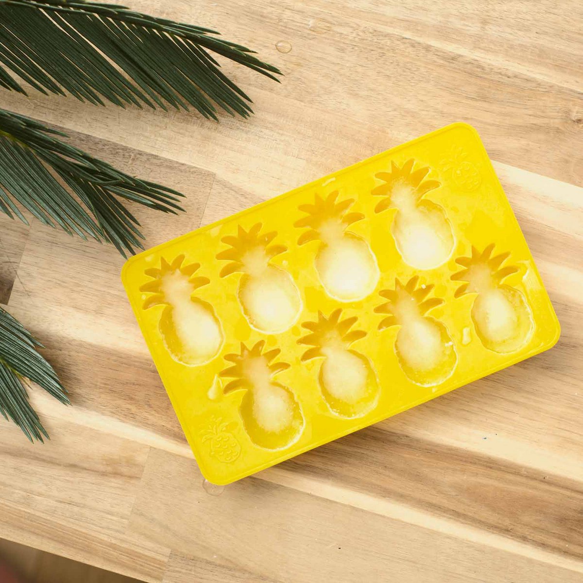 Ijsblokjesmal ananas 8 stuks geel siliconen