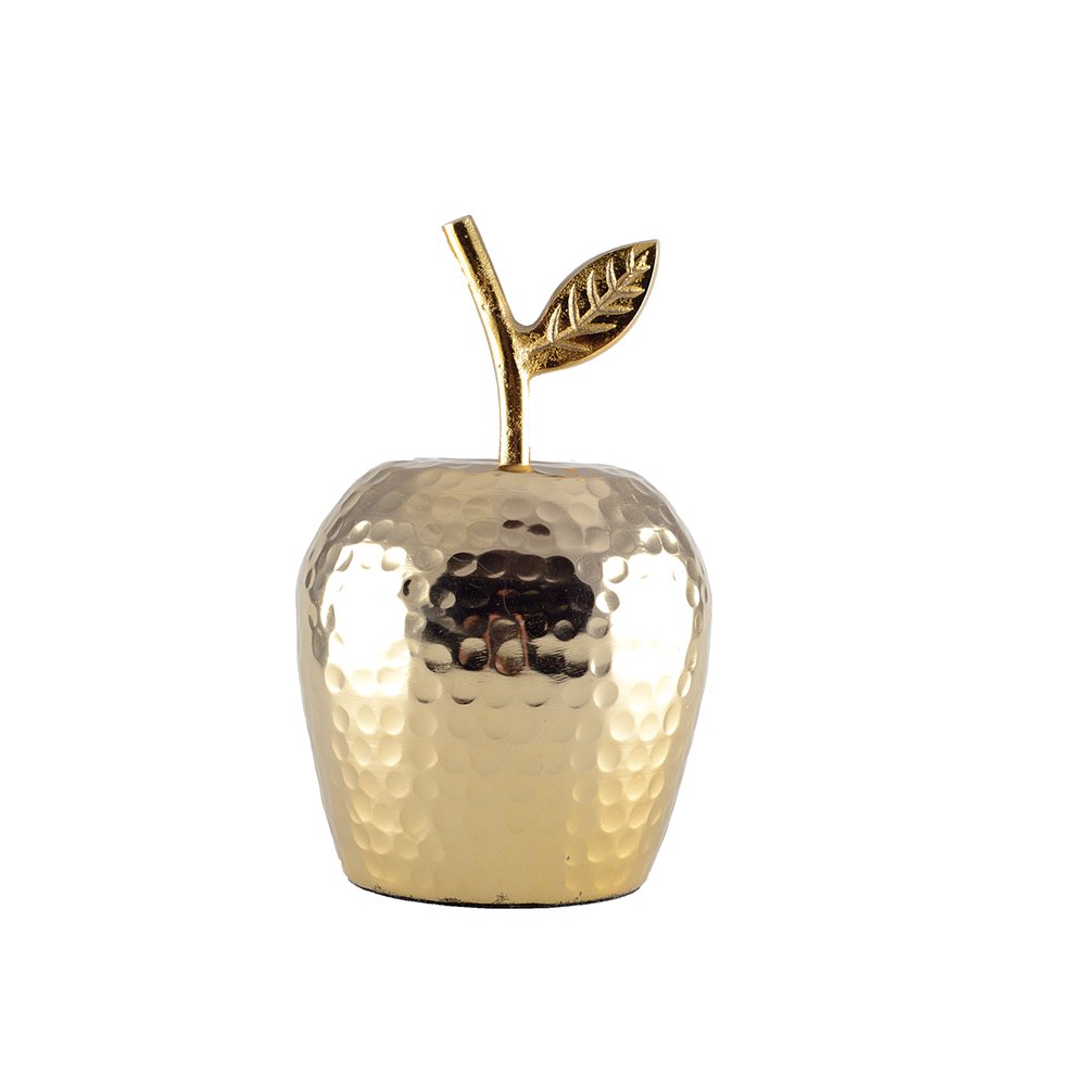 Golden decorative apple 12.5x12.5x19cm