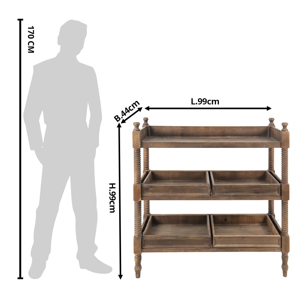 Wandtafel 99x44x99 cm hout bruin