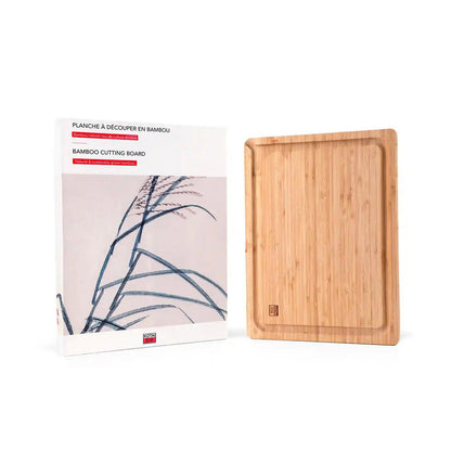 Keukenaccessoires - KOTAI bamboe snijplank met sapgroef en verborgen handvatten - 40 x 30 x 2 cm
