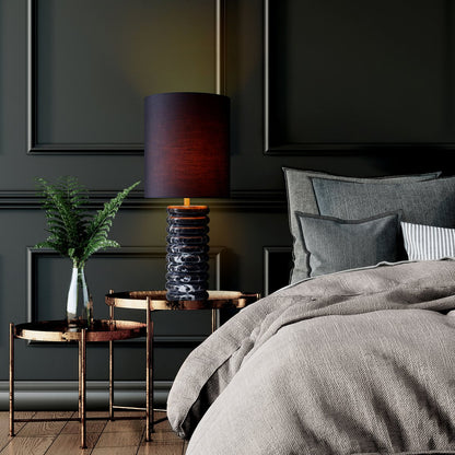 Table lamp marble/cotton black