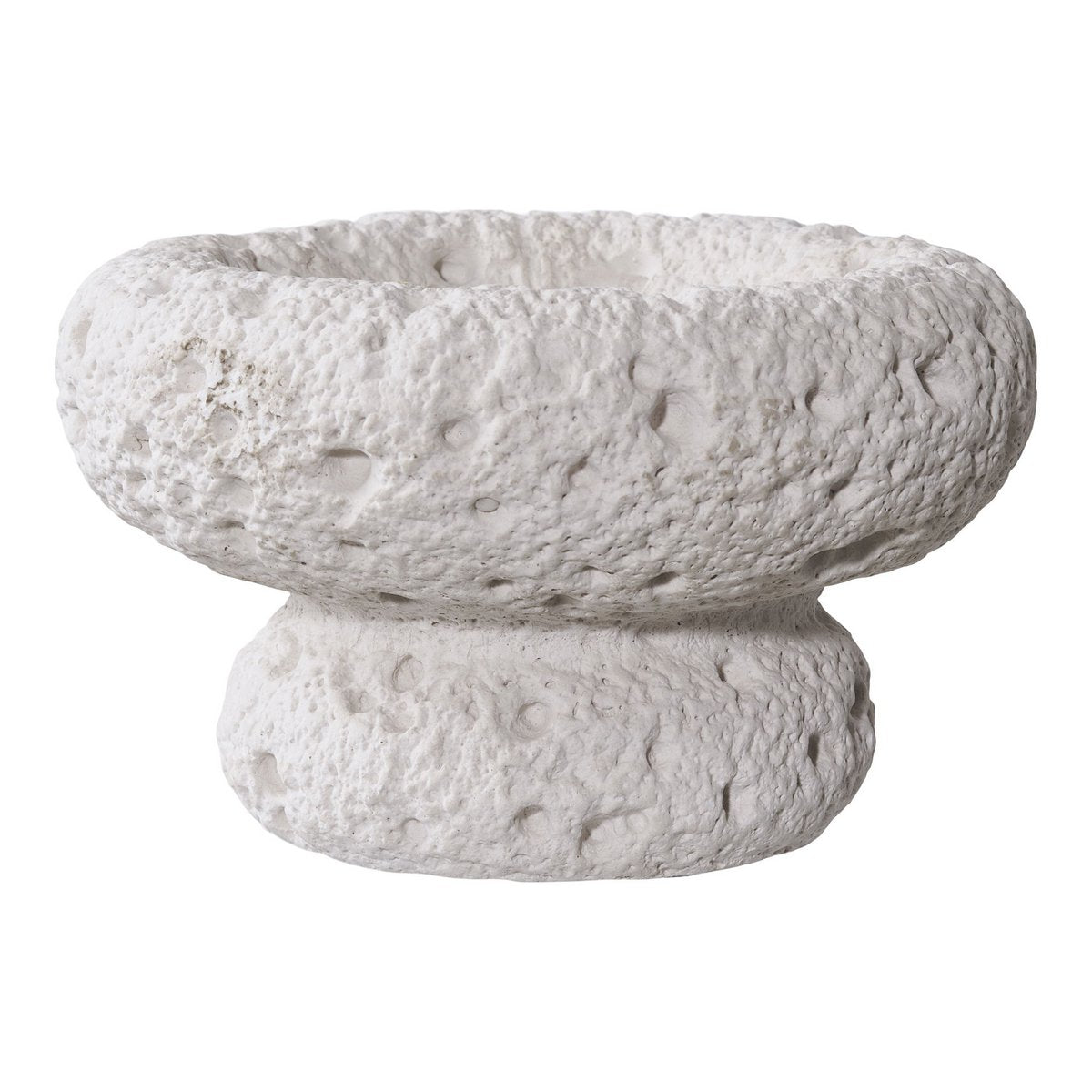 Kandelaar set 2 stuks cement keramiek grijs wit