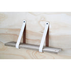 Set leren plankdragers wit