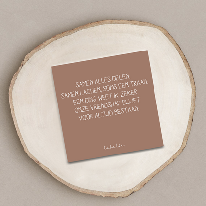 Tegeltje 10x10 cm dibond bruin