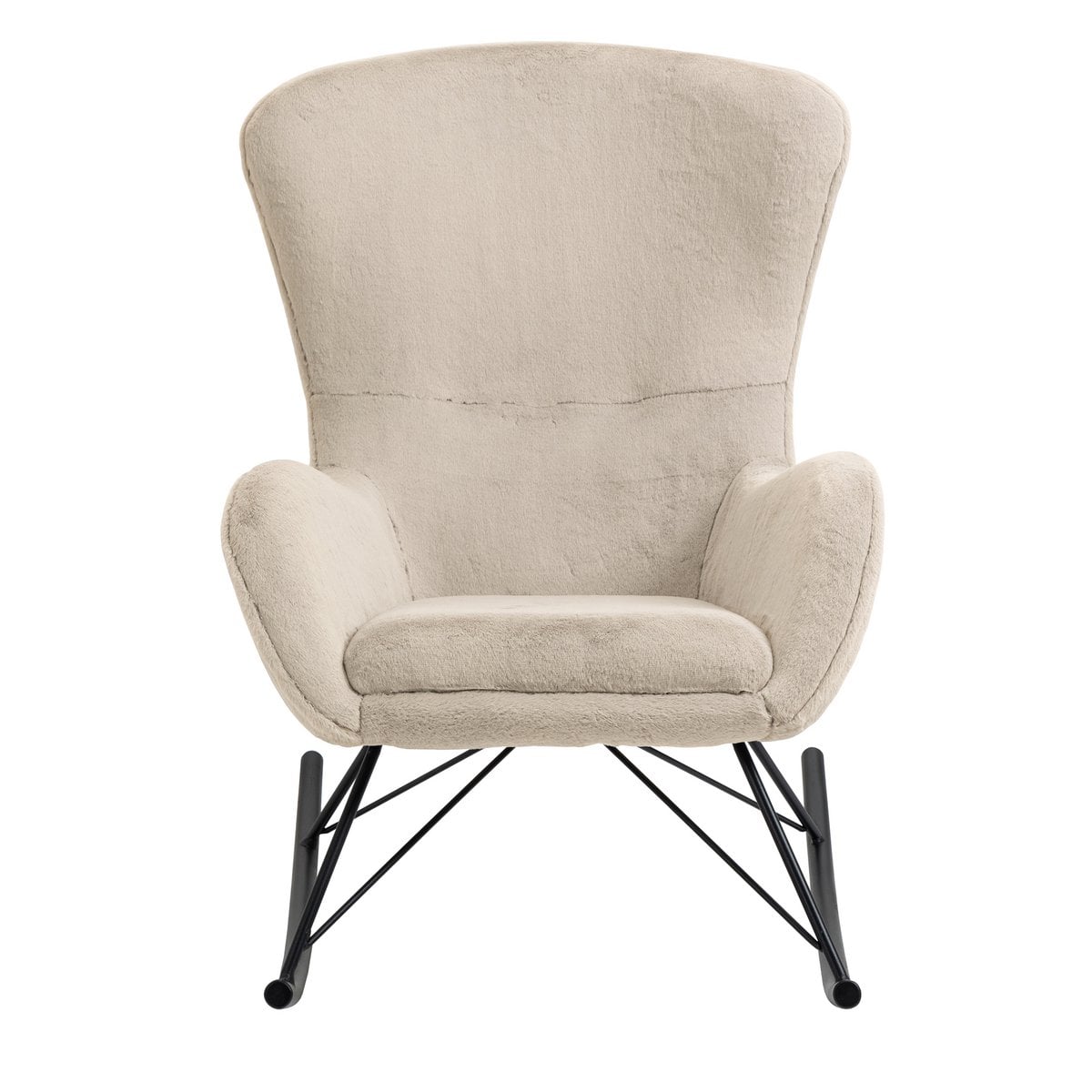 Schommelstoel lamsvachtlook beige
