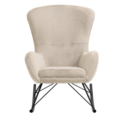 Schommelstoel lamsvachtlook beige