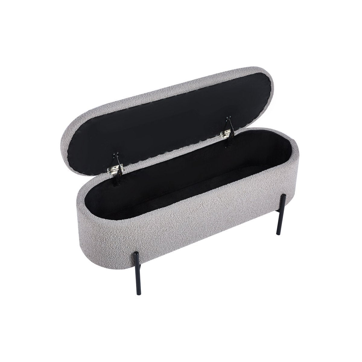 Bedbank taupe met opbergruimte 110x40x44 cm