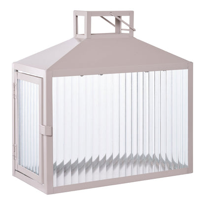 Lucca Lantern - Beige/grey, metal/glass, 26.5x13x26.5 cm