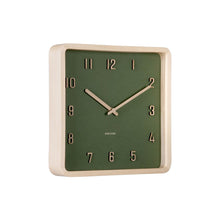Wandklok 26x26 cm hout groen