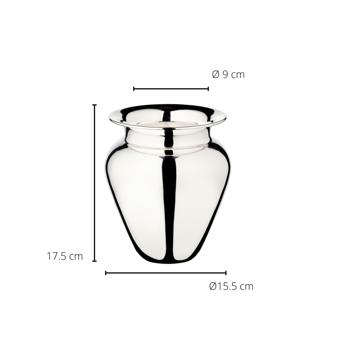 Vaas verzilverd 17x15 cm
