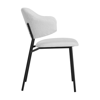 Fauteuil set 2 stuks bouclé wit metaal