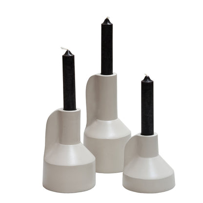 Vaasjes set van 3 ivory Ø9 cm staal