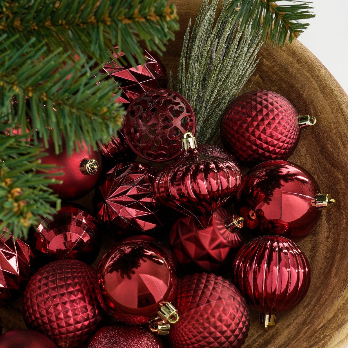 Christmas baubles set Dark Red