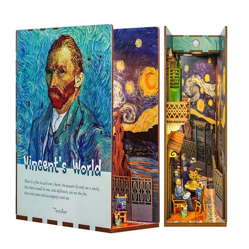 Boek nook Vincent's World 18x8x24,5 cm hout