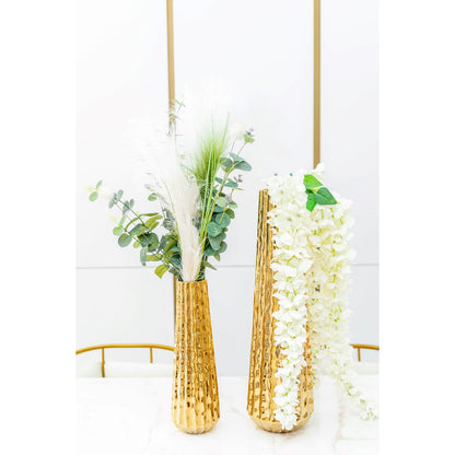 Vaas keramiek goud 10.5x10.5x35.5 cm