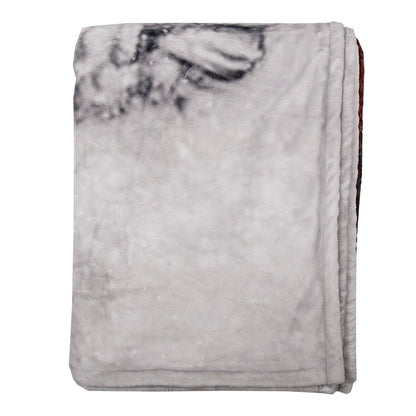 Plaid 130x170 cm wit grijs polyester