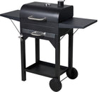 Houtskool BBQ 109x47x97 cm mat zwart verrijdbaar