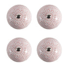 Deurknoppen keramiek roze set van 4 Ø 4 cm