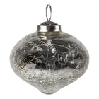 Kerstbal 7 cm zilver glas