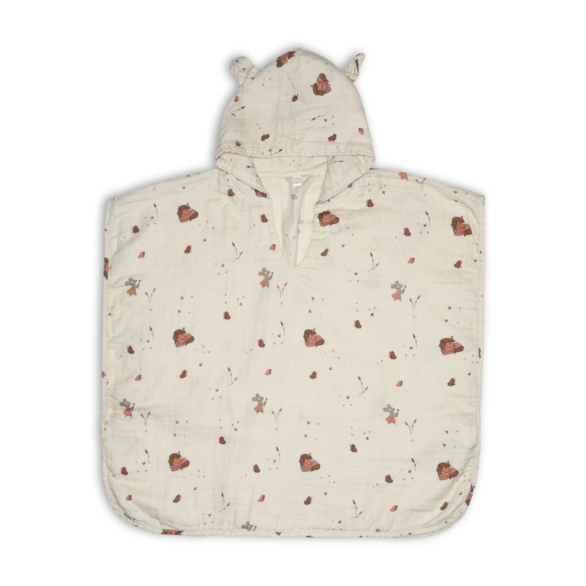 Kinderponcho creme eenhoorn 1-2 jaar