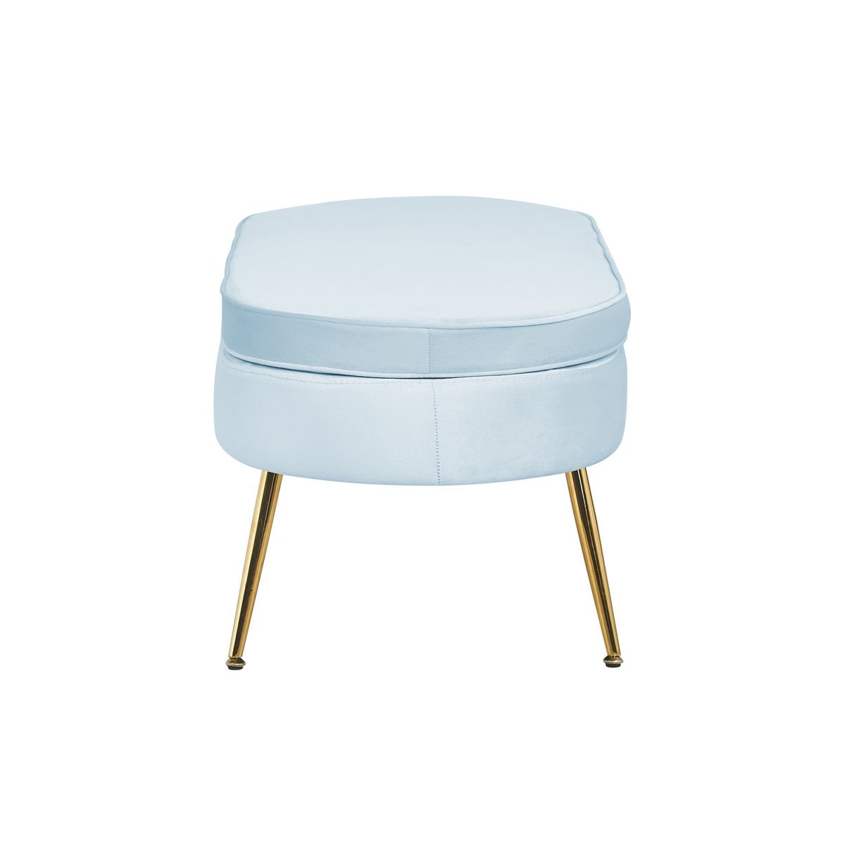Oval pouffe in light grey velvet