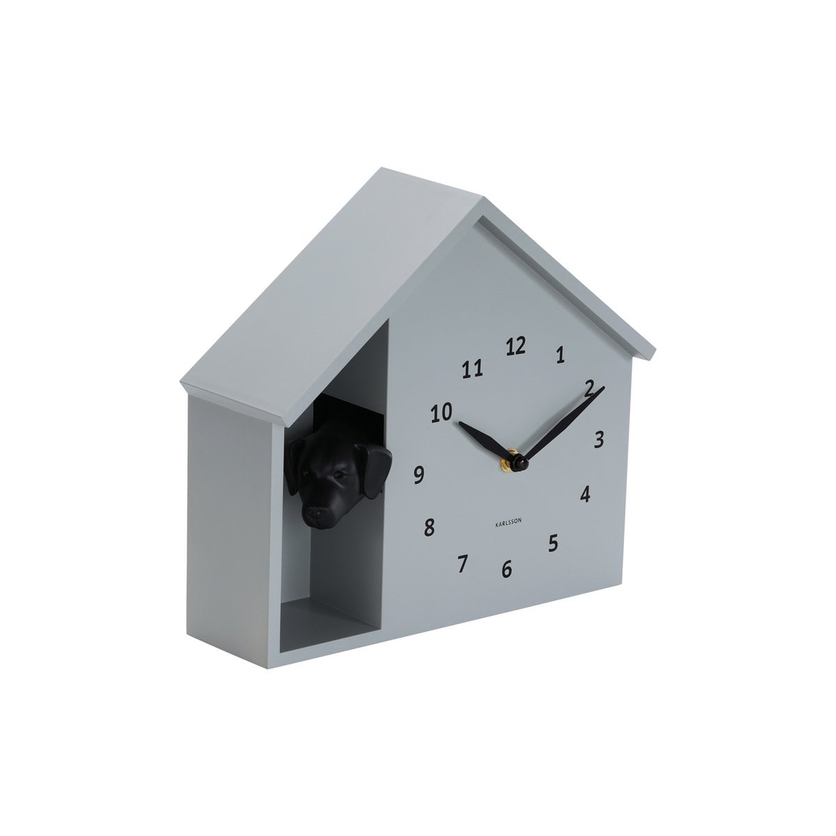 Wandklok 25 cm grijs hondenthema