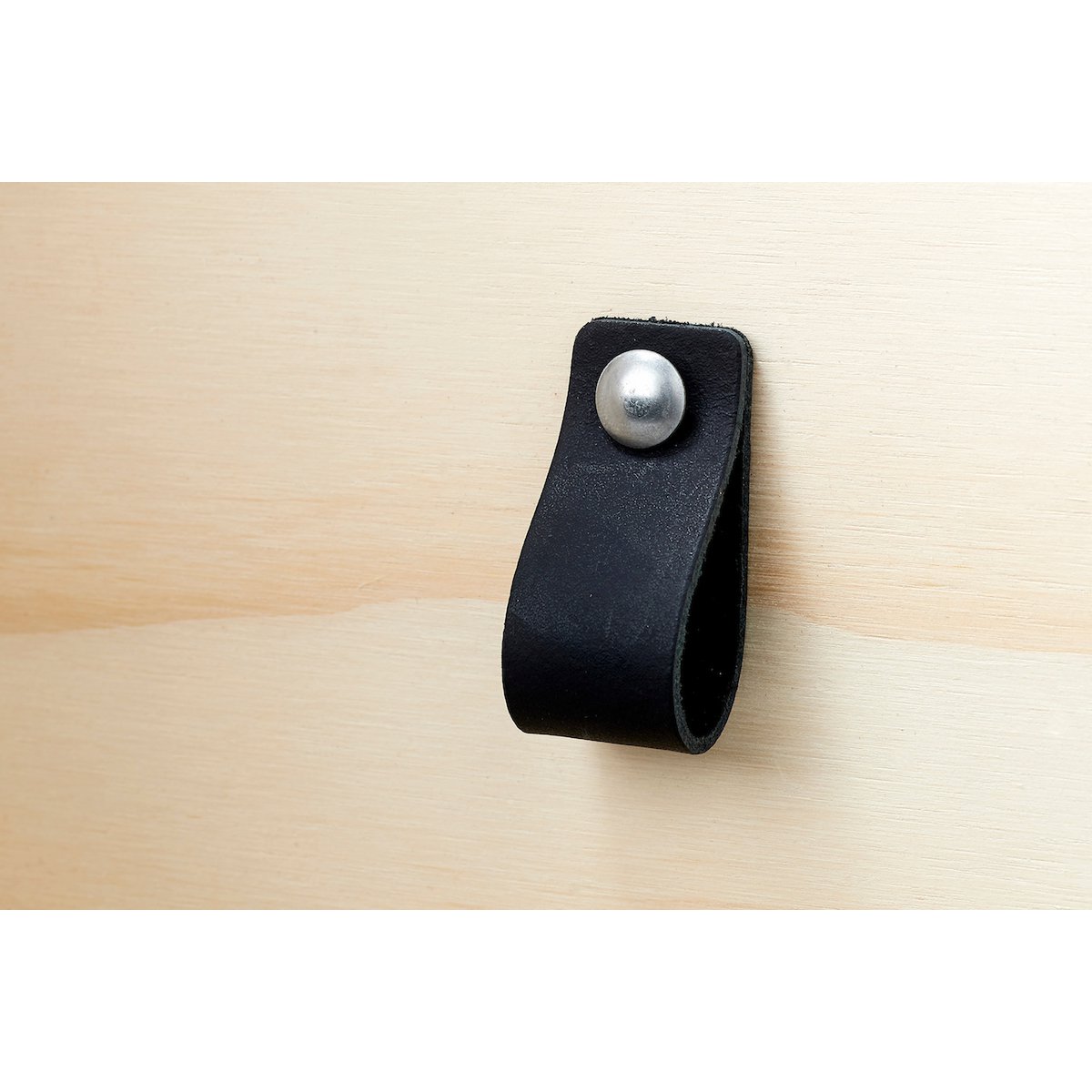 Leren handgreep zwart 15x3 cm