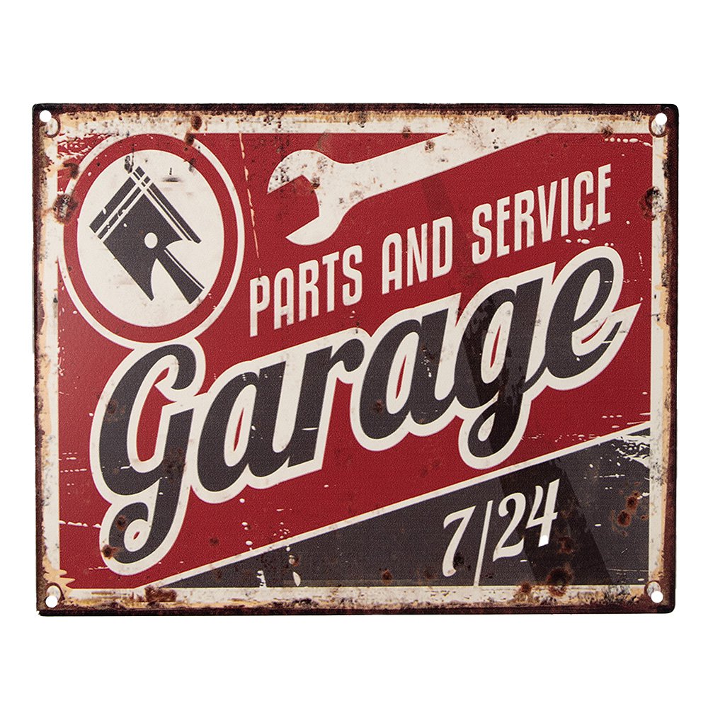 Tekstbord 25x20 cm rood ijzer