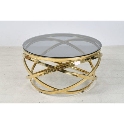 Salontafel Ø 80 cm goud grijs