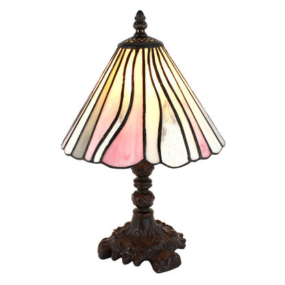 Tiffany Tafellamp Ø 20x34 cm Roze Beige Glas Tiffany Bureaulamp