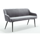 Eetkamerbank 160 cm fluweel grijs