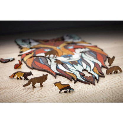 Houten legpuzzel vos 27,9x19,5x0,5 cm berkenmultiplex
