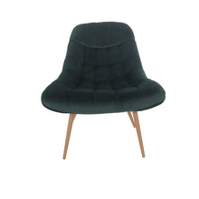 XXL armchair velvet green metal wood look