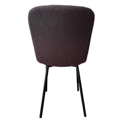 Eetkamerstoelen set van 4 bouclé donkergrijs