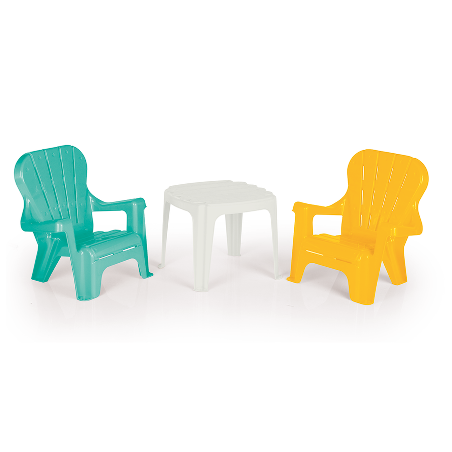 Dolu Tafel Met 2 Stoelen Turquoise/Geel