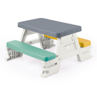 Dolu Kinder picknicktafel 4 personen grijs geel blauw wit