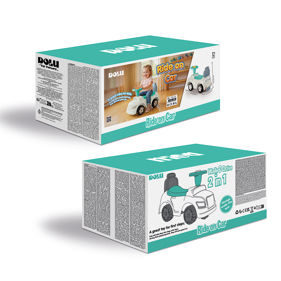 Dolu Step Car 2In1 Loopauto &Amp; Loopwagen Wit/Blauw